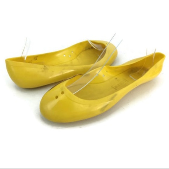 J. Crew Women's Yellow Jelly Ballet Flats Size 7 - Picture 1 of 3